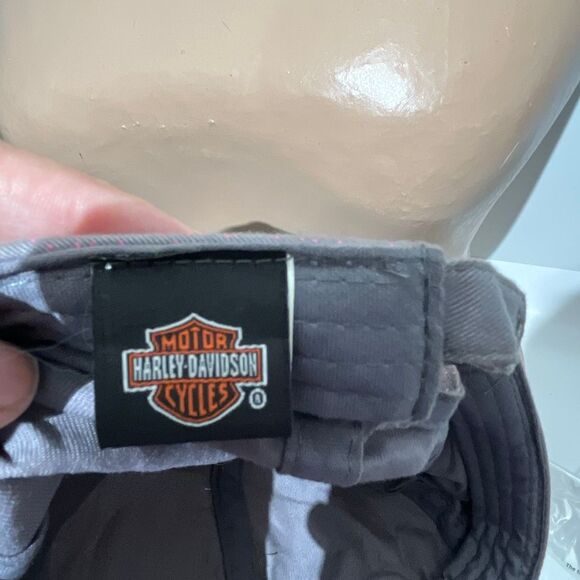 Harley-Davidson Women's Gray Pink Spellout Avant Garde Rare Hat Cap Adjustable - Picture 9 of 9